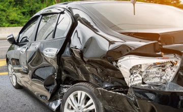 car crash totally damaged car