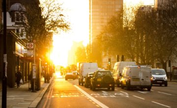 morning drive in the city
