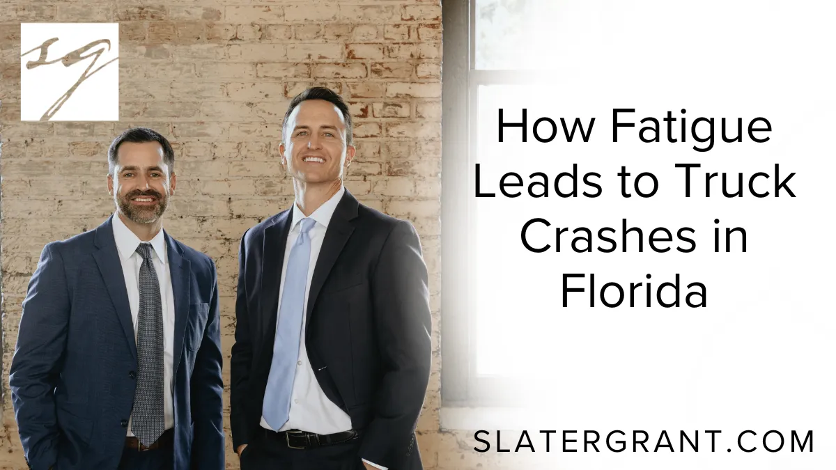Truck accidents are a growing concern across the Sunshine State, and one of the most alarming and preventable causes is truck driver fatigue. At Slater | Grant, we represent victims of truck collisions caused by exhausted, overworked drivers who should never have been behind the wheel. This article explores how truck driver fatigue accident Florida incidents happen, who may be responsible, and what your legal rights are after a crash.