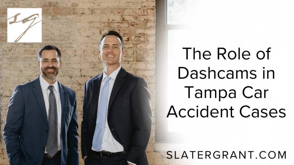 In today’s fast-paced world, dashcams are proving to be invaluable tools for Florida drivers. In cities like Tampa, where congested roads and distracted drivers are a daily concern, dashcam car accident evidence Tampa is increasingly becoming a decisive factor in personal injury claims. At Slater | Grant, we understand how critical it is to secure and preserve this kind of video evidence to support your case and hold negligent drivers accountable.