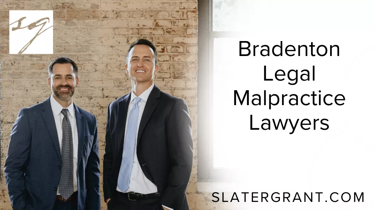 When attorneys fail in their duty to uphold the highest standards of legal care, clients suffer significant consequences. At Slater | Grant, our Bradenton legal malpractice lawyers are dedicated to holding negligent attorneys accountable and securing the justice you deserve. Complete the free case evaluation form or call us now at 813-995-6444 to take the first step toward justice.