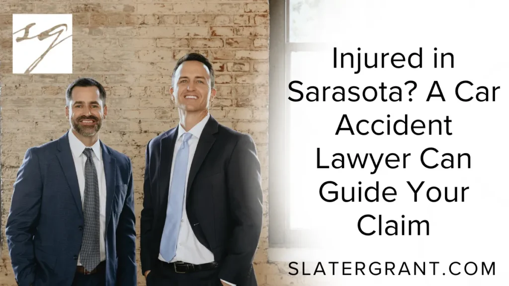 When you’re involved in a car accident in Sarasota, the aftermath can be overwhelming. Medical bills pile up, insurance companies pressure you, and your physical and emotional health may be hanging by a thread. At Slater | Grant, we know the chaos and confusion that follow a serious crash, and we’re here to guide you through every step of the legal process. Our experienced Sarasota car accident lawyers fight tirelessly to ensure that accident victims receive full compensation for their injuries, lost income, and suffering.