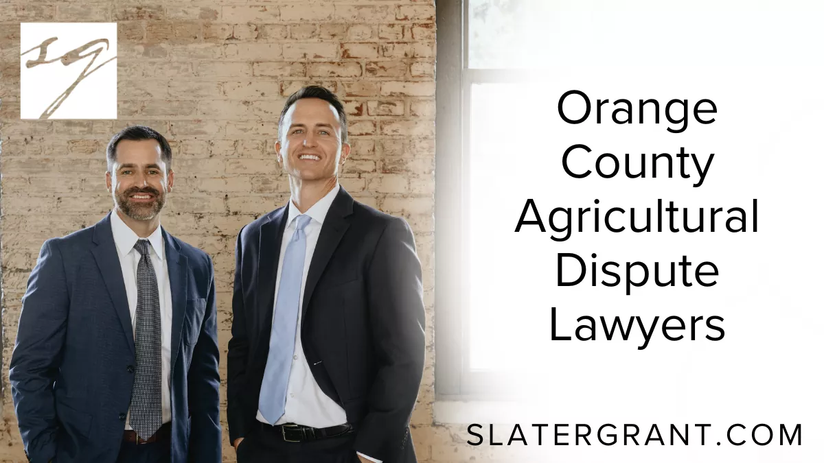 When agricultural contracts fail, property boundaries are challenged, or crop damages become points of contention, having the right legal representation is essential. At Slater | Grant, our team of experienced Orange County agricultural dispute lawyers provides strategic, results-driven counsel for farmers, agribusinesses, landowners, and corporate stakeholders across Orange County, Florida. Agriculture forms the backbone of this region’s economy, and we are here to protect the legal rights that sustain it.