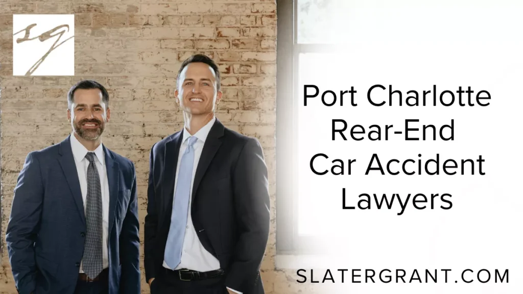 Rear-end collisions can cause devastating injuries, emotional trauma, and significant financial loss. If you have been injured in a rear-end crash in Port Charlotte, you need skilled legal representation to protect your rights and fight for the compensation you deserve. Slater | Grant is a trusted law firm dedicated to helping accident victims recover damages for their medical bills, lost wages, pain and suffering, and other accident-related expenses. Our experienced Port Charlotte rear-end car accident lawyers know Florida law and have the resources to hold negligent drivers accountable.